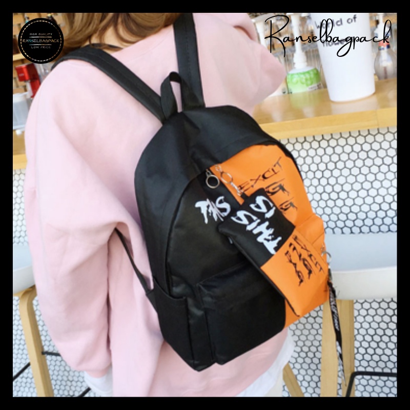 Tas Ransel Pria - Tas Sekolah Kuliah Kerja Traveling Backpack Punggung Bahu Model Korea Fashion Terbaru Termurah Kekinian Kualitas Premium Import Lokal Original Casual Simpel Elegan Stylish Remaja Dewasa Unisex Laki-laki Cowok