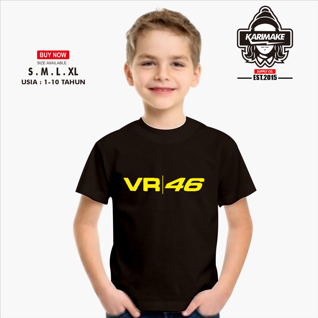 Kaos Baju Anak Valentino Rossi VR46 Kaos otomotif