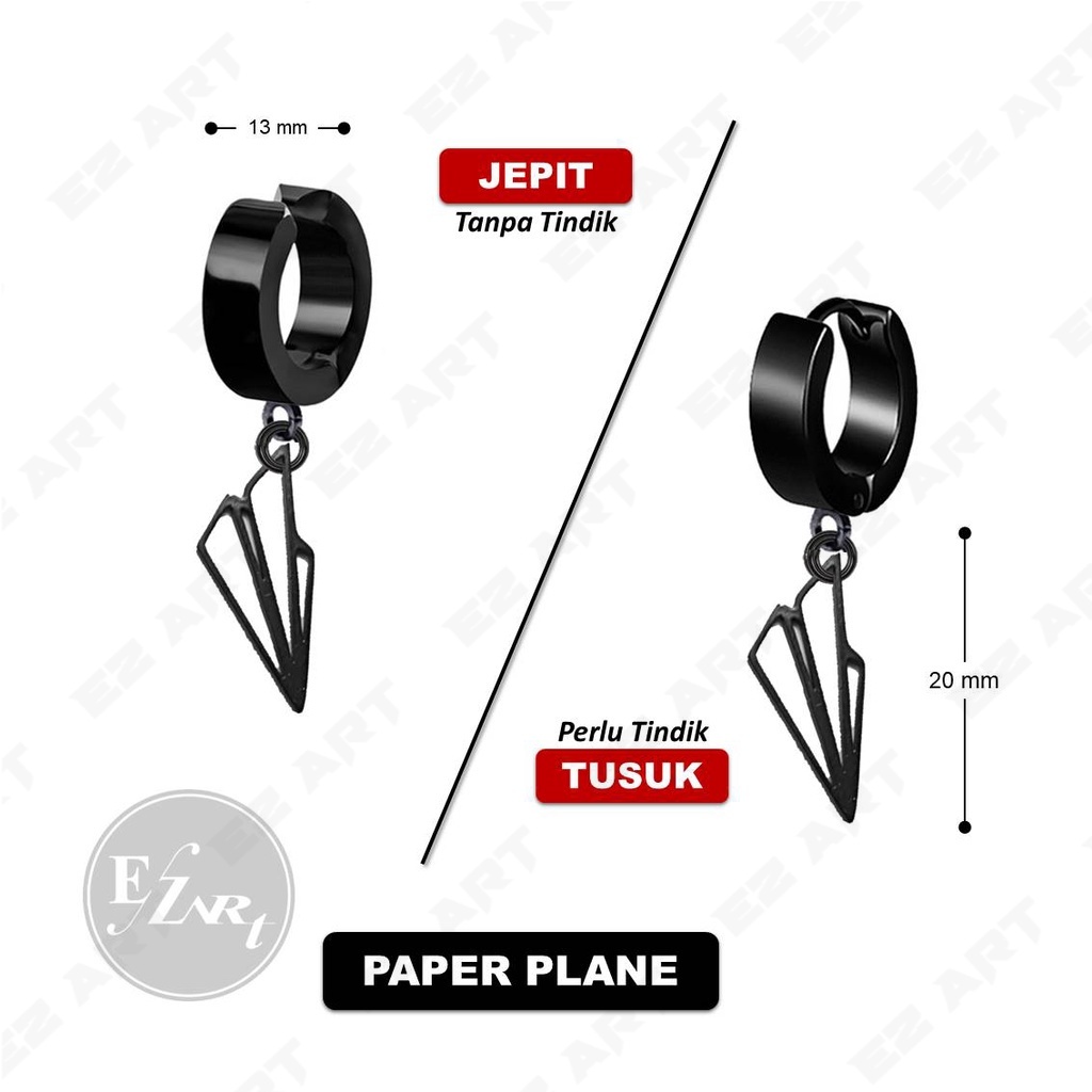 [BLACK EDITION] 1Pc ANTING JEPIT TUSUK NON TINDIK KPOP BTS BANGTAN PRIA WANITA STAINLESS STEEL