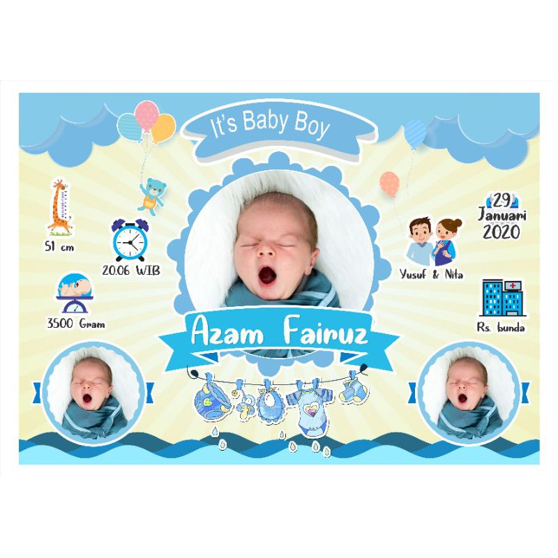 Biodata Bayi - Kado Bayi - Baby Bio Kado Lahir Bayi (8RP (21x30cm)-4