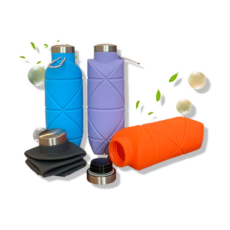 BOTOL LIPAT AIR MINUM SILIKON TRAVELING TRAVEL FOLDABLE WATER BOTTLE 700 ML