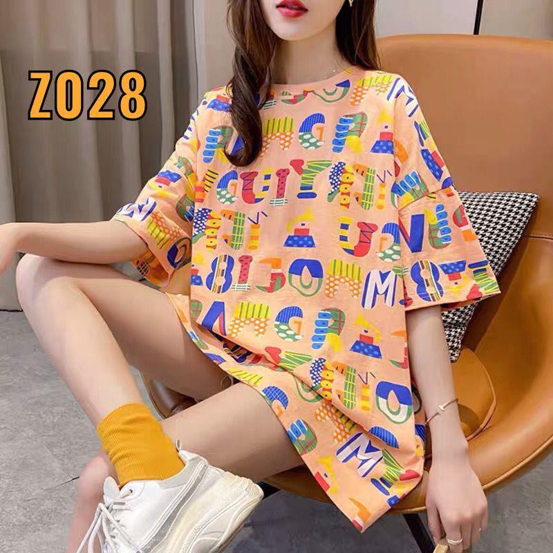 Oversize Tee Tshirt Wanita Model Longgar Motif Tulisan Z028