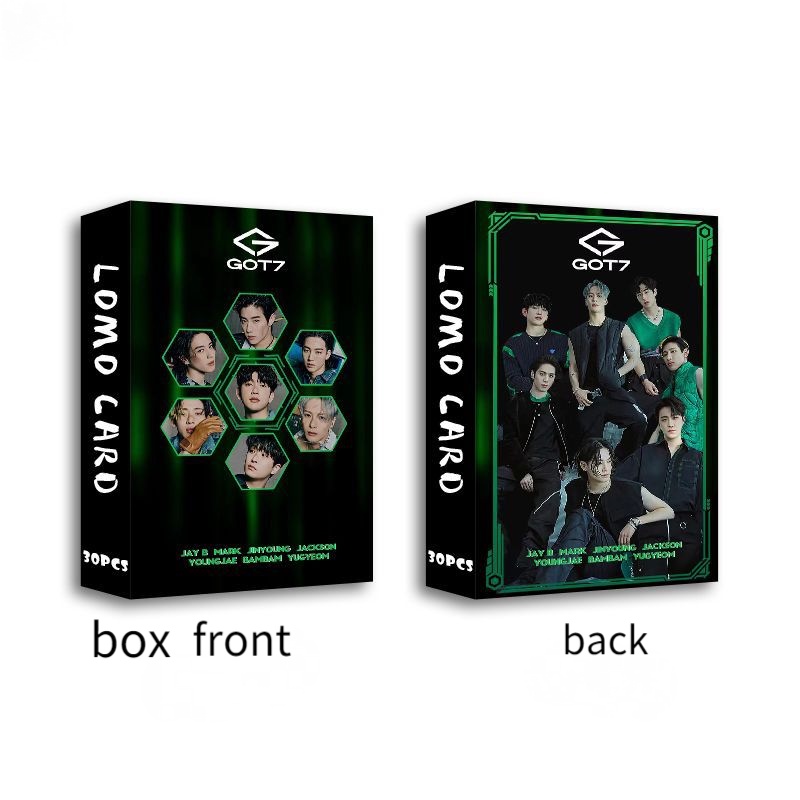 30 Pcs / box Kartu Lomo Foto Dua Sisi Desain Album GOT7