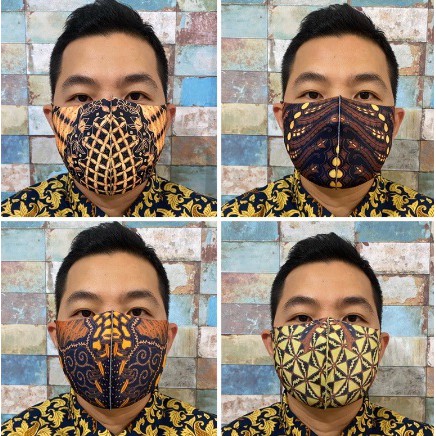 Masker printing BATIK keren bisa untuk cewek dan cowok