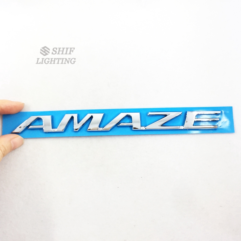 1 x ABS Chrome AMAZE Logo Letter Car Auto Side Rear Trunk Emblem Sticker Badge Decal For HONDA AMAZE