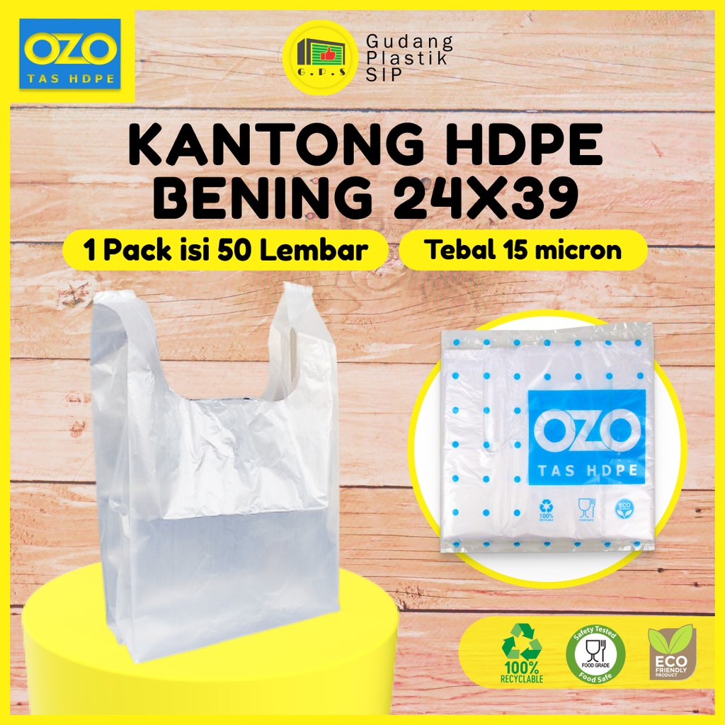 Kantong Plastik Kresek Bening Tebal UK 24x39 HDPE