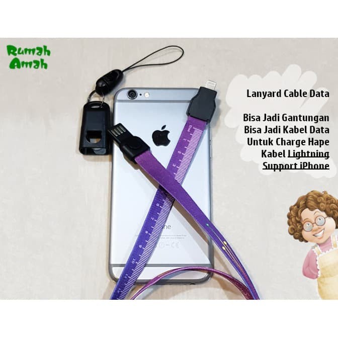 

Murah Sale!!! Obral!!! Lanyard Kabel Data Lightning Iphone Gantungan Kartu Berkualitas