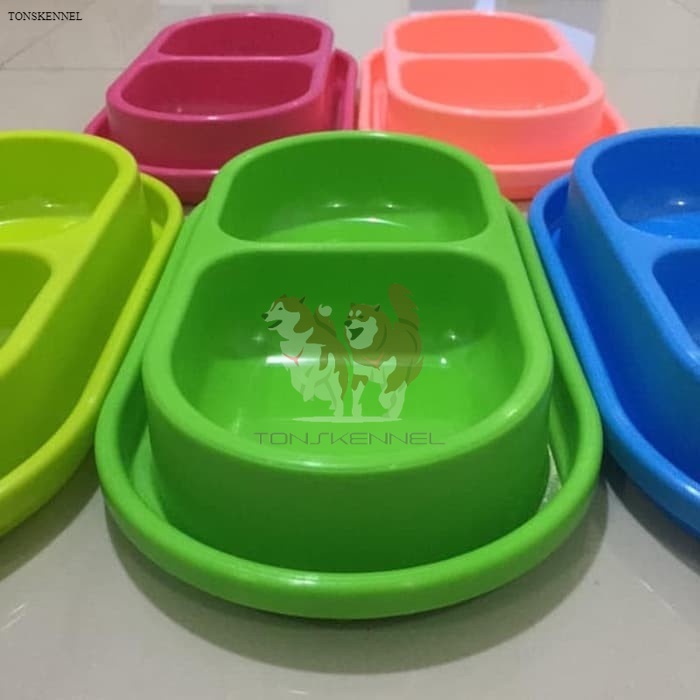 TEMPAT MAKAN ANJING KUCING OVAL DOUBLE DOBEL ANTI SEMUT ANTI SLIP PET BOWL HEWAN KELINCI MONYET HAMSTER SUGAR GLIDER MUSANG OTTER