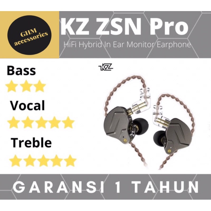 [GHM Accessories] Earphone Knowledge Zenith KZ ZSN Pro With Mic 1DD + 1BA Hybrid Technology Earphone