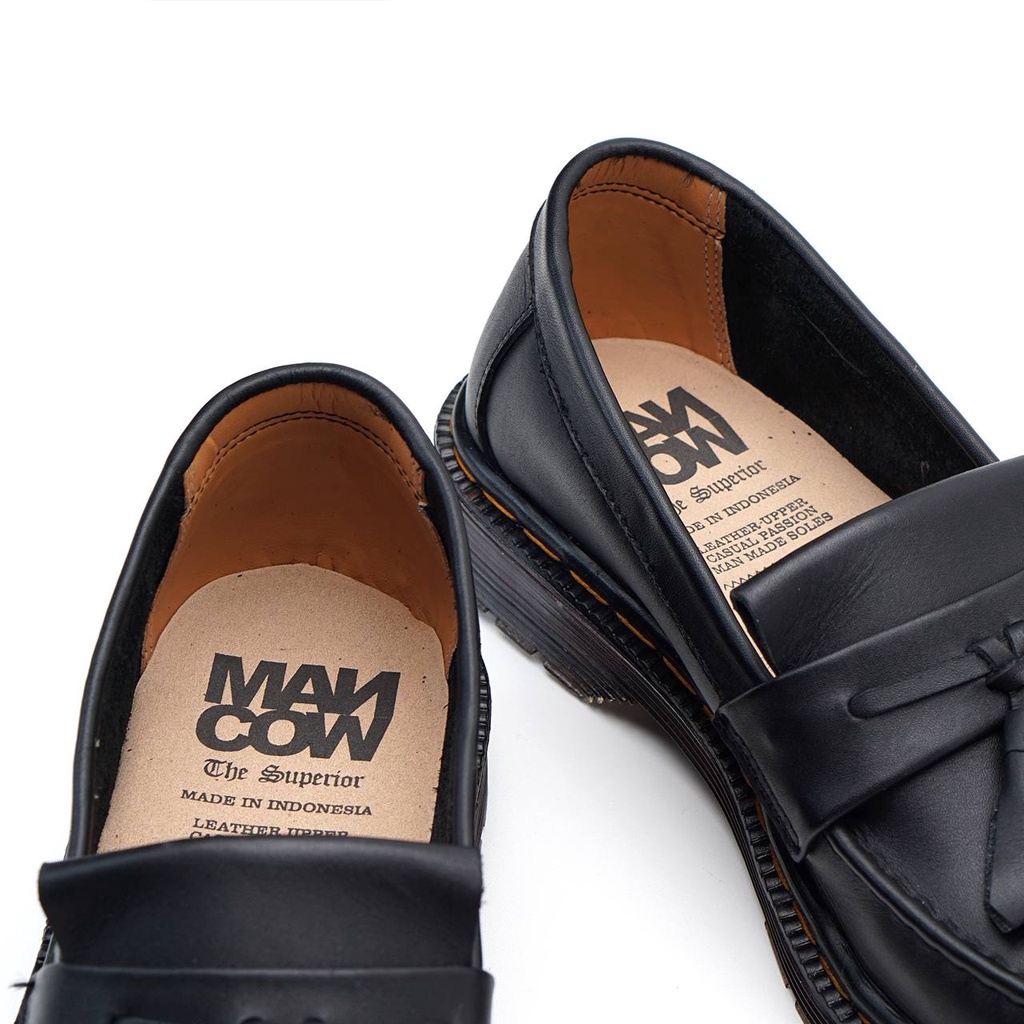 Mancow Loafer Hitam Sepatu Formal Pria Wanita Original Kulit Asli