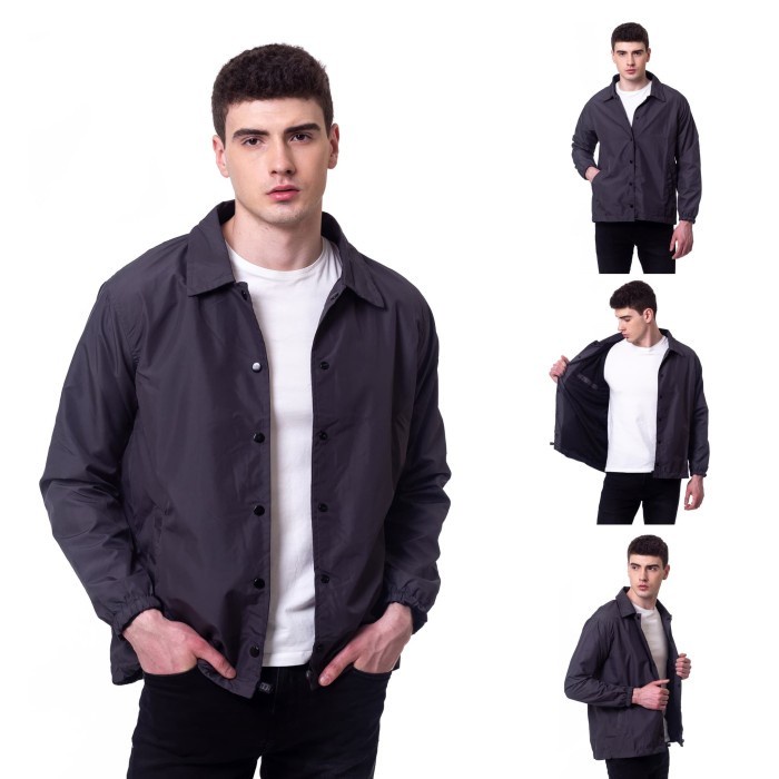 JAKET BOMBER PRIA ORIGINAL MOTOR JEANS LEVIS ANIME SWEATER HOODIE - GREY BLACK, L M0N8