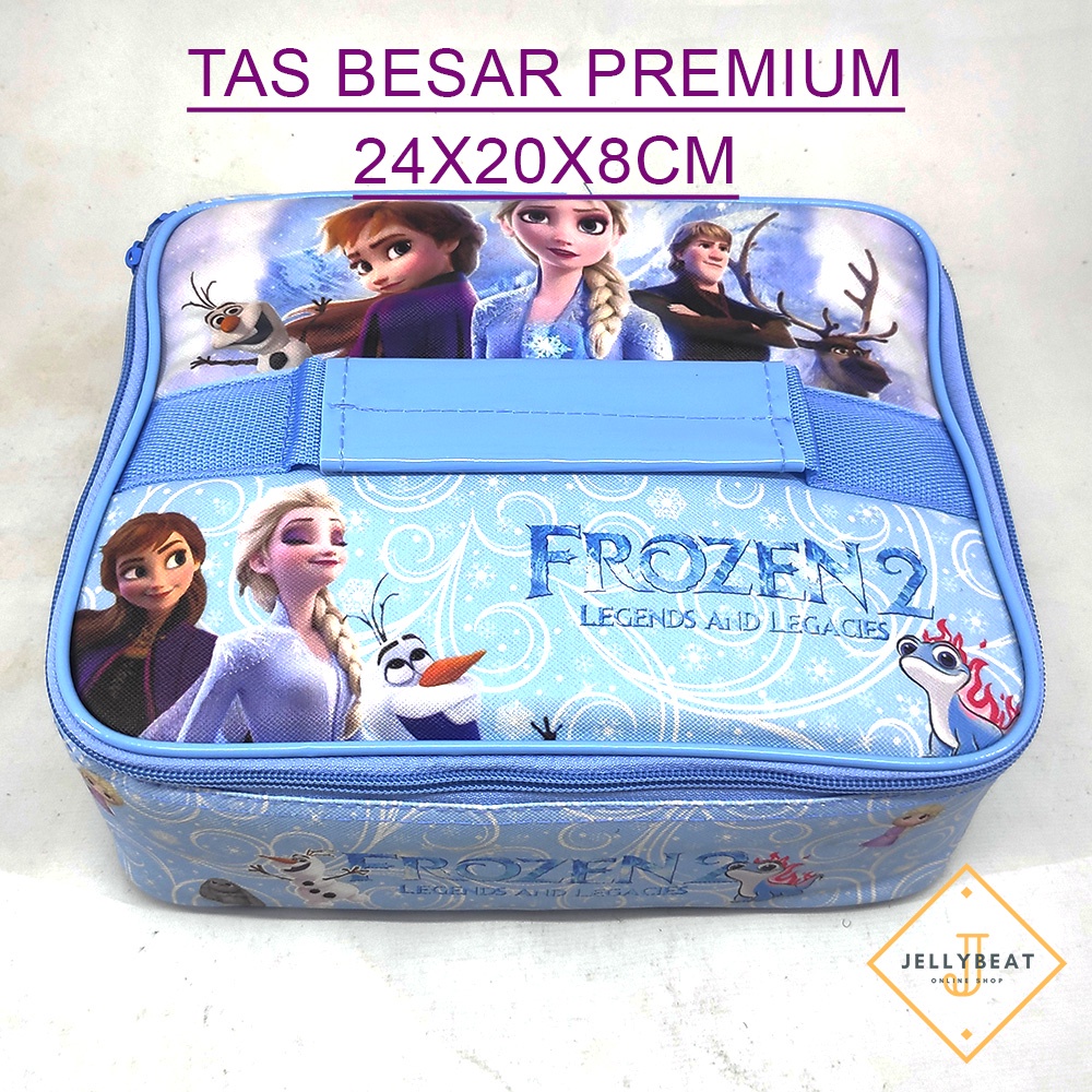 Tas BEKAL JUMBO FROZEN BIRU Model Smiggle / Bag Lunch Box Aluminium Foil Premium