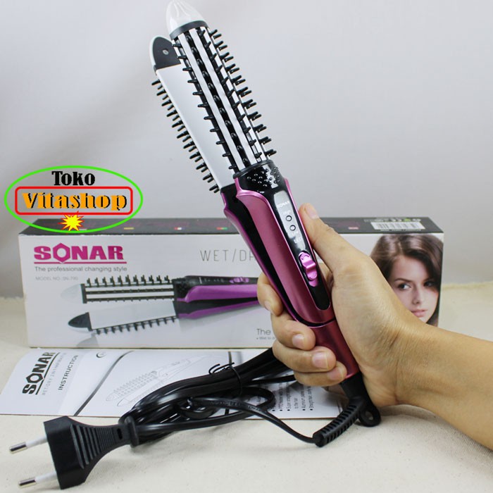 SONAR SN-790 2IN1 Alat Catok / Catokan Rambut Lurus Blow Curly