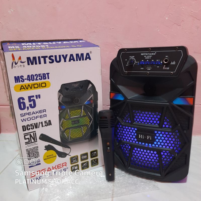 Speaker Karaoke Wireless Bonus Mic woofer 6,5inc Super Bass/Speaker Aktif Bluetooth Radio Fm Usb Aux