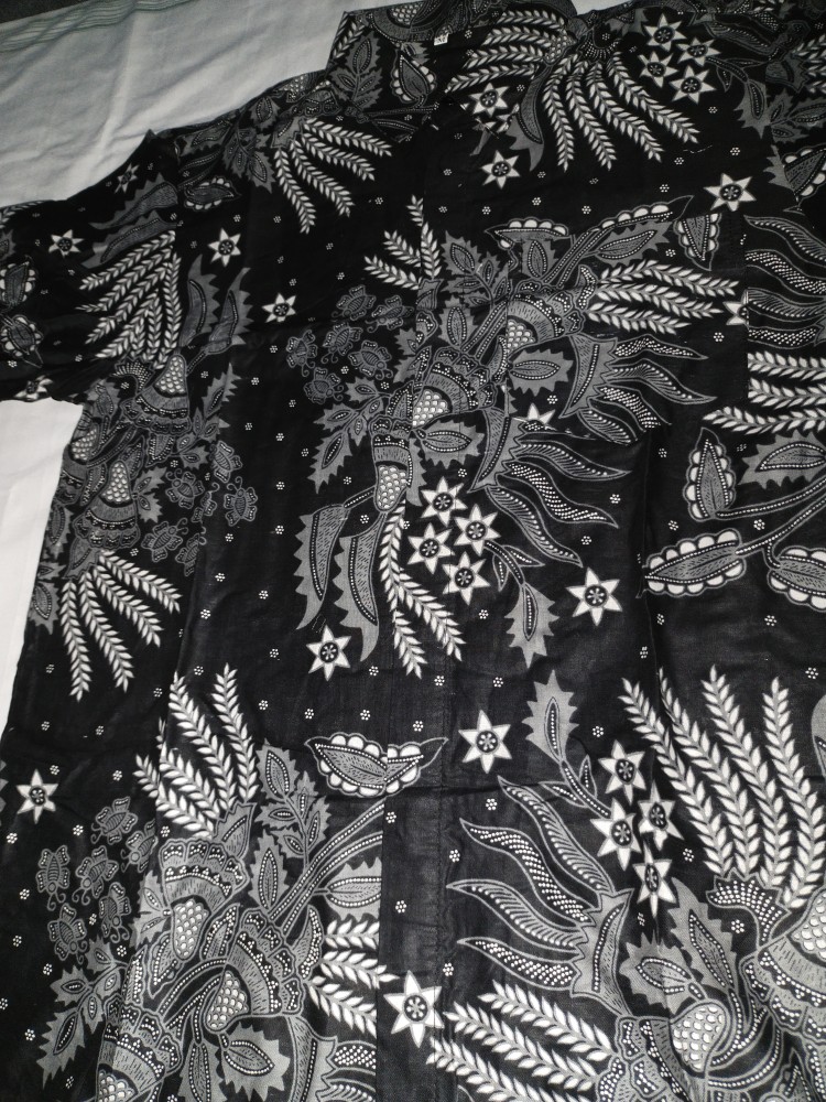 Batik Pria Lengan Pendek Batik Azmil Hrb026 Motif Keratonan Kode 002 Size M L Xl Xl Reguler