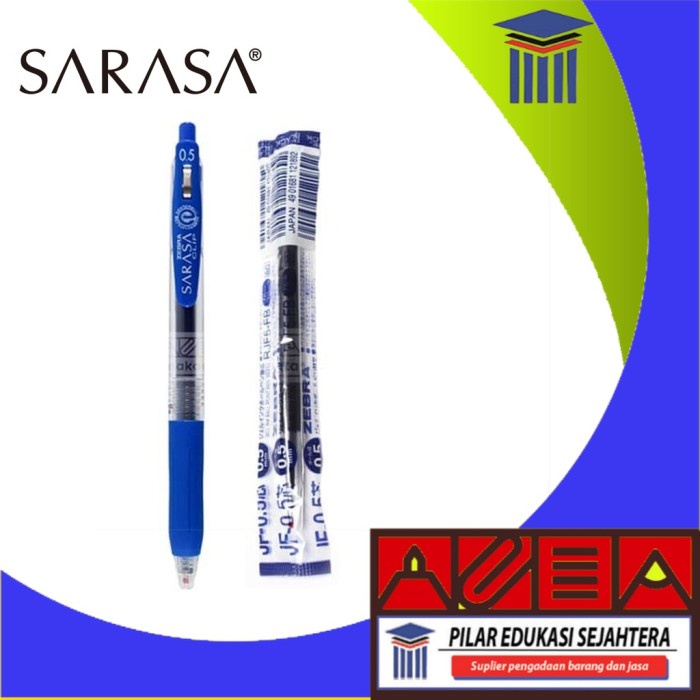 

SET BALLPOINT PULPEN ZEBRA SARASA 0.5 & REFILL BLUE MURAH