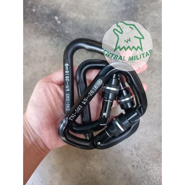 Carabiner Screw Jatah TNI - Carabiner Delta Ori