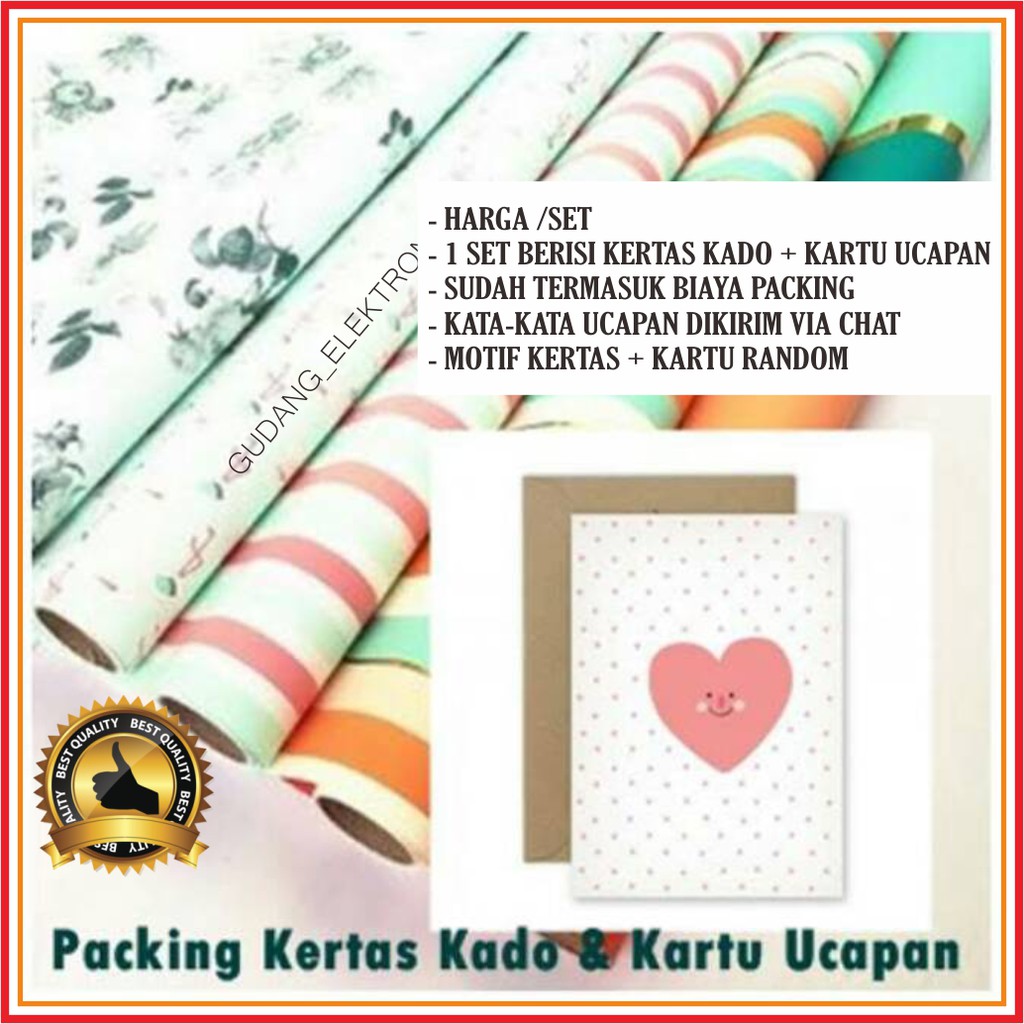 

Paket Kertas Kado + Kartu Ucapan Rapi Bagus Murah