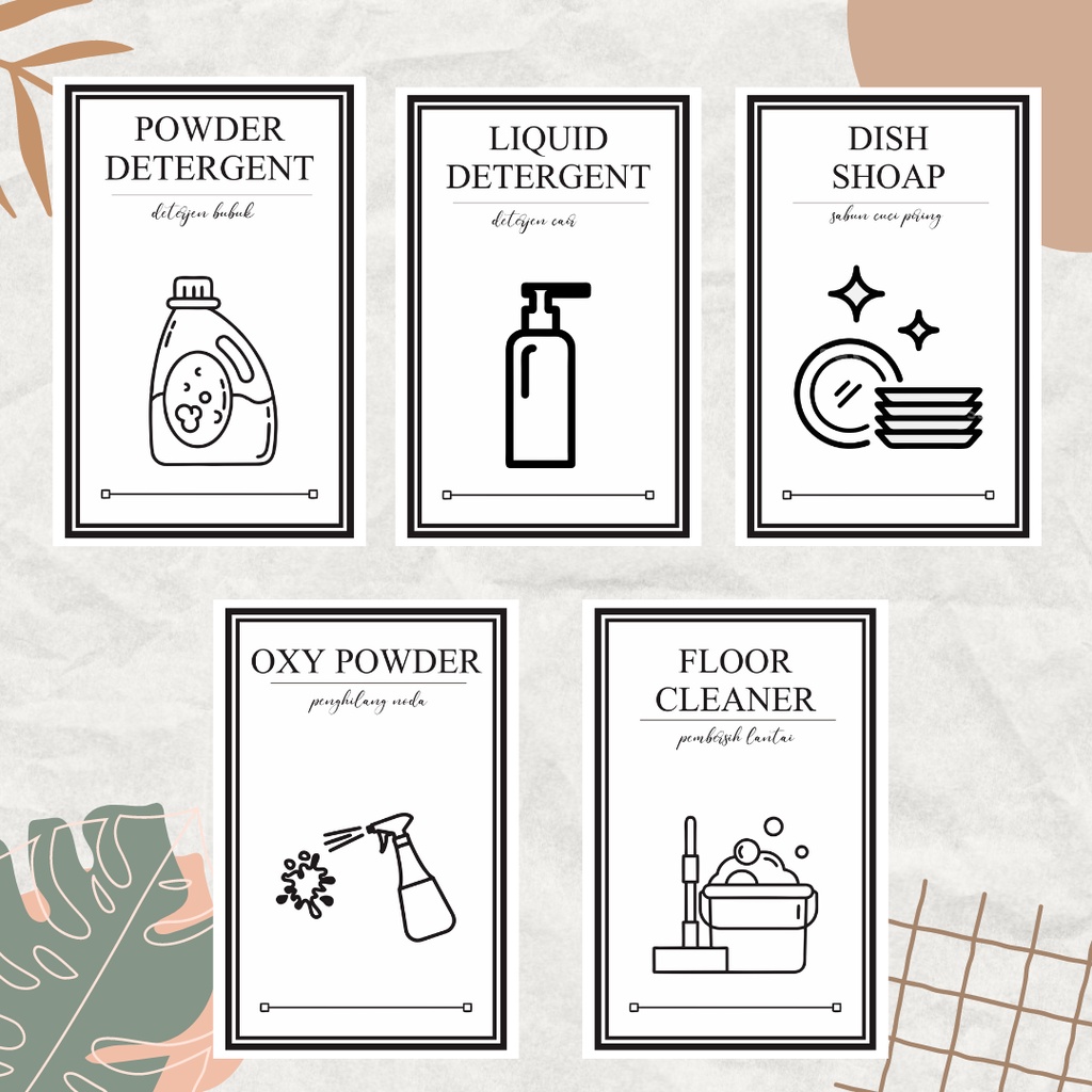 STIKER LABEL PERLENGKAPAN DAPUR / KAMAR MANDI / LAUNDRY ANTI AIR