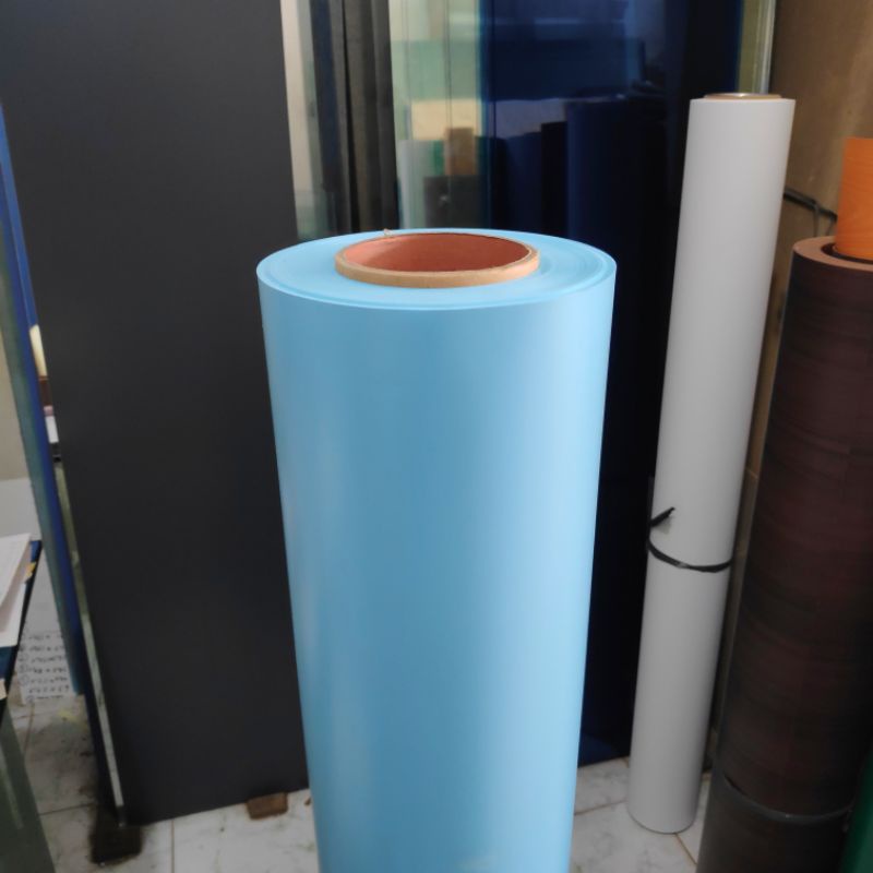 PVC Sheet / Decco Deco Taco Sheet Supercon - Baby Blue Biru Muda Doff Kulit Jeruk