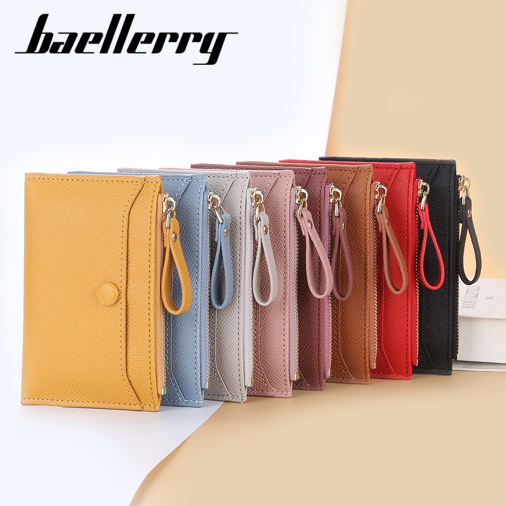 [BISA COD] BAELLERRY N8625 Dompet Kartu Wanita Bahan Kulit PU Leather Premium