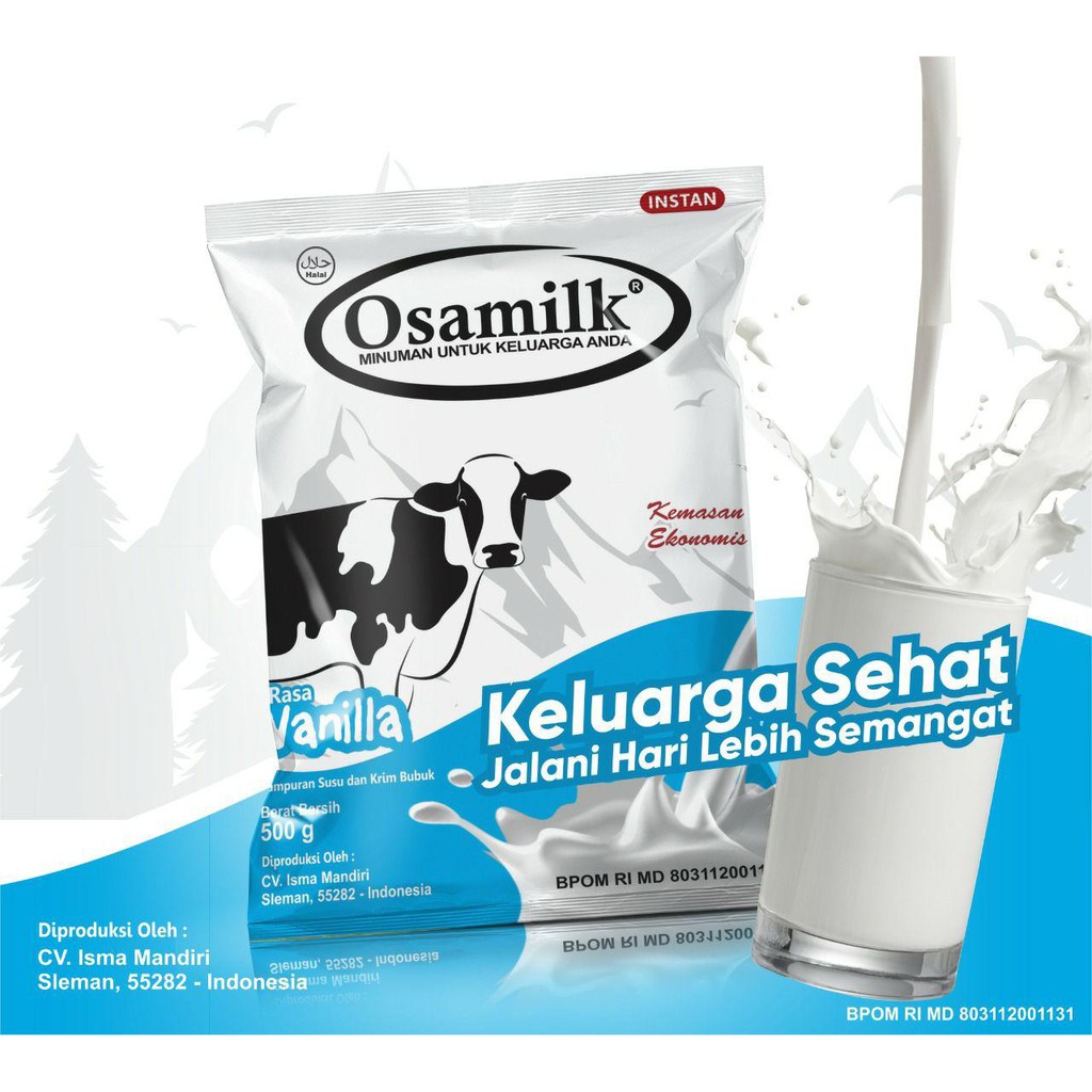 (PROMO) ORIGINAL 100% Osamilk Susu Sapi Organik Bubuk Murni 500gr Penggemuk Badan - Vanilla Coklat