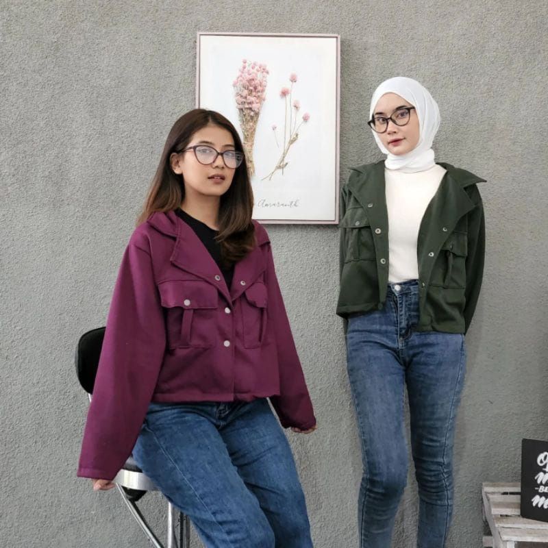 Sandra Crope Sweater Wanita Pleece Tebal XL