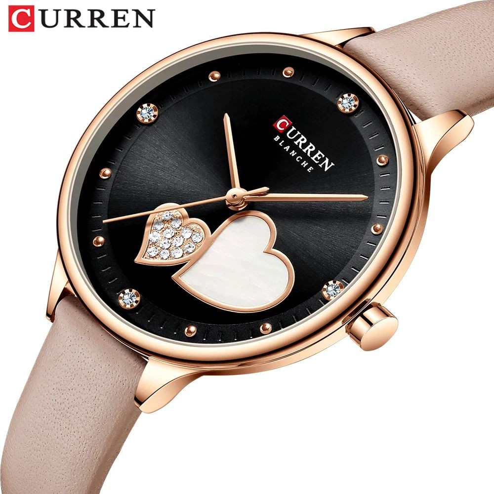 CURREN 9077 Jam Tangan Wanita Analog Tali Kulit Diamond Vintage WATCHKITE WKOS