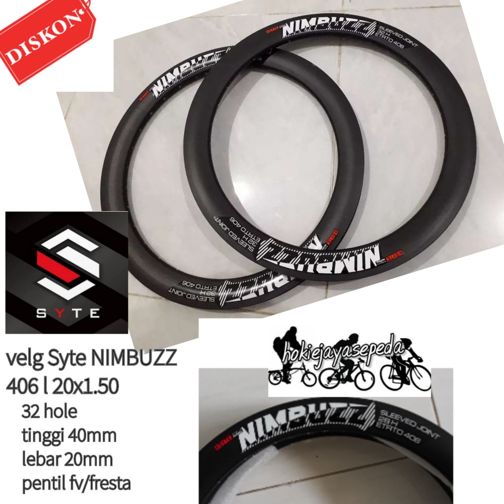 SYTE RIMS 20" Velg Sepeda lipat / minion double walls 40mm 28 hole pentil FRESTA