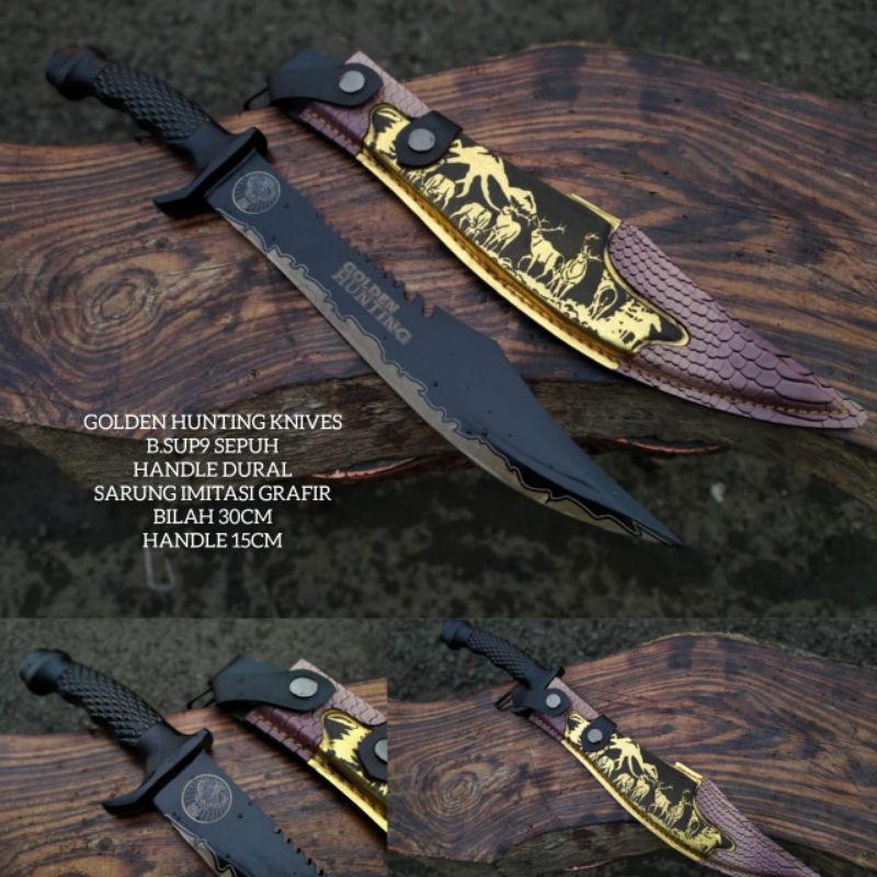golden hunting knives