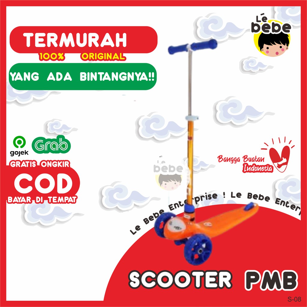 Scooter PMB IORA S-08 TRICYCLE Stroller Anak Scooter Anak Roda 3 OTOPED Sepeda Anak Bayi Sepeda