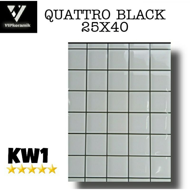 KERAMIK DINDING KIA QUATTRO BLACK 25X40 KW1