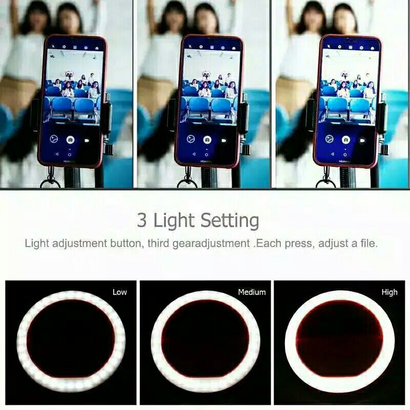 Lampu Selfie RING LIGHT LED / Charm Eyes / Ring light Selfie / Lampu Selfie Rechargeable