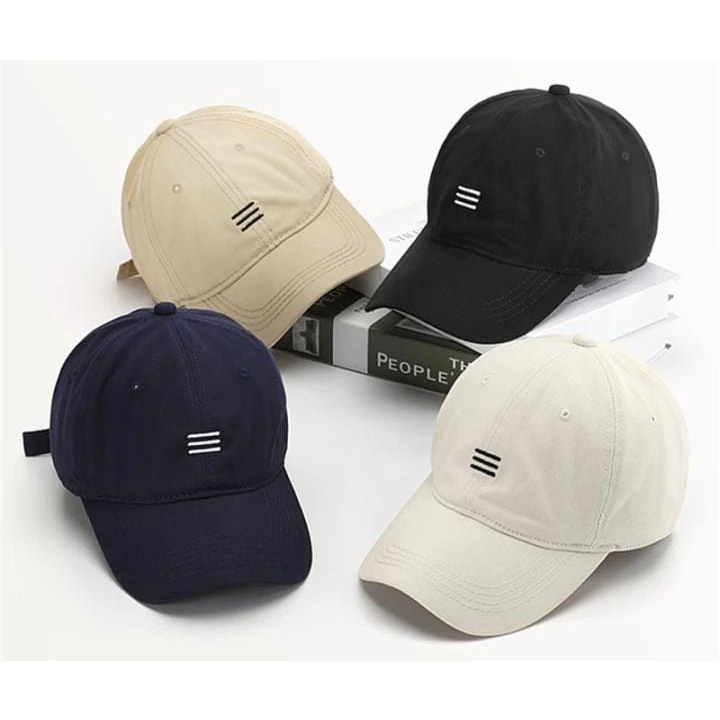 Termurah Topi baseball garis tiga ring premium dan pertamax pria wanita kpop korea