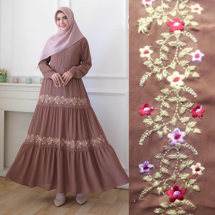 Model Gamis Terbaru Maxi Sabrina Gamis Ceruti Mocca Polos Gamis Cokelat Baju Gamis Ceruty B 23hty Shopee Indonesia