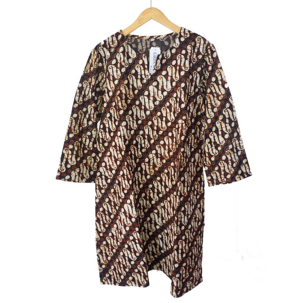 DRESS WANITA LENGAN PANJANG - BERMOTIF BATIK - NYAMAN DAN HIGH QUALITY (Z-145)