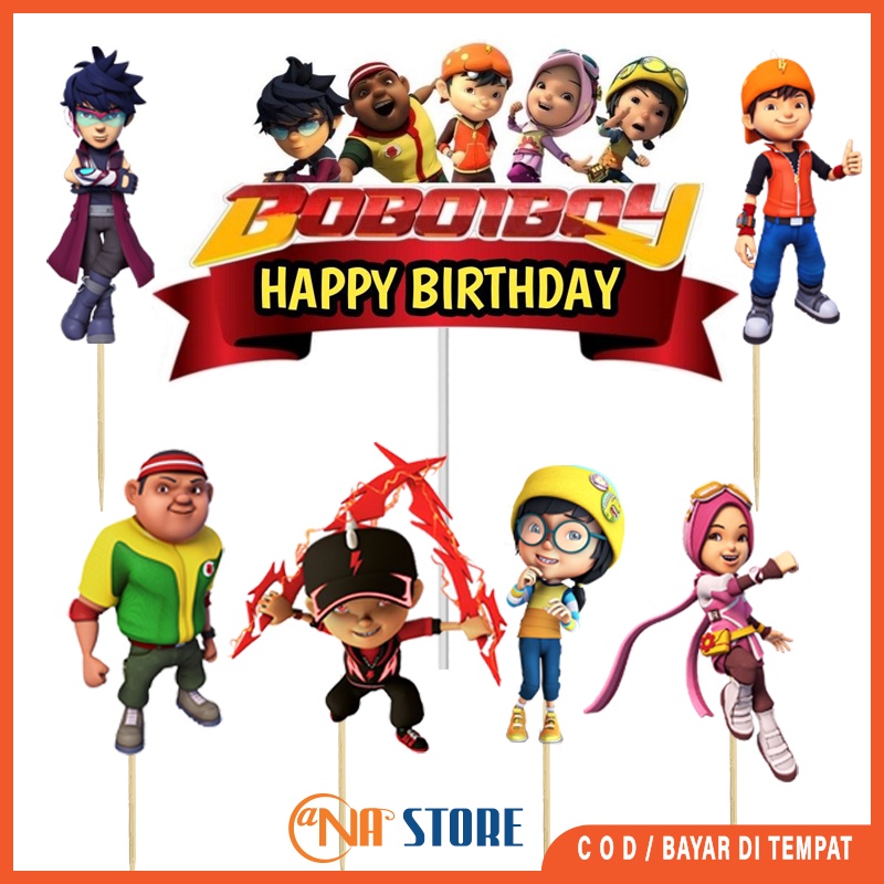 

TOPPER CAKE HAPPY BIRTHDAY HIASAN KUE ULANG TAHUN KARAKTER BOBOIBOY