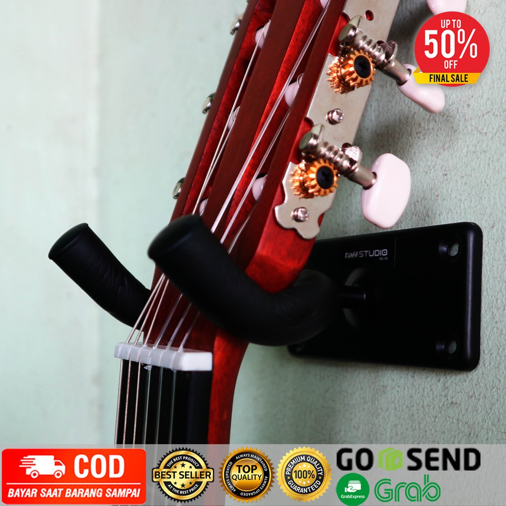 Gantungan Hanger Dinding Gitar Bahan Besi Import