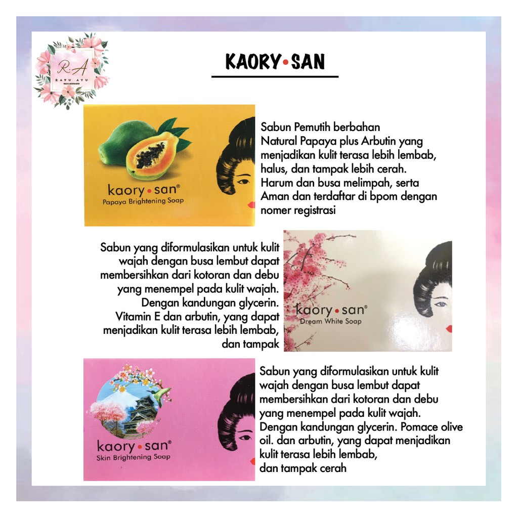 Kaory San Brightening soap BPOM / Kaorysan sabun original sabun pemutih