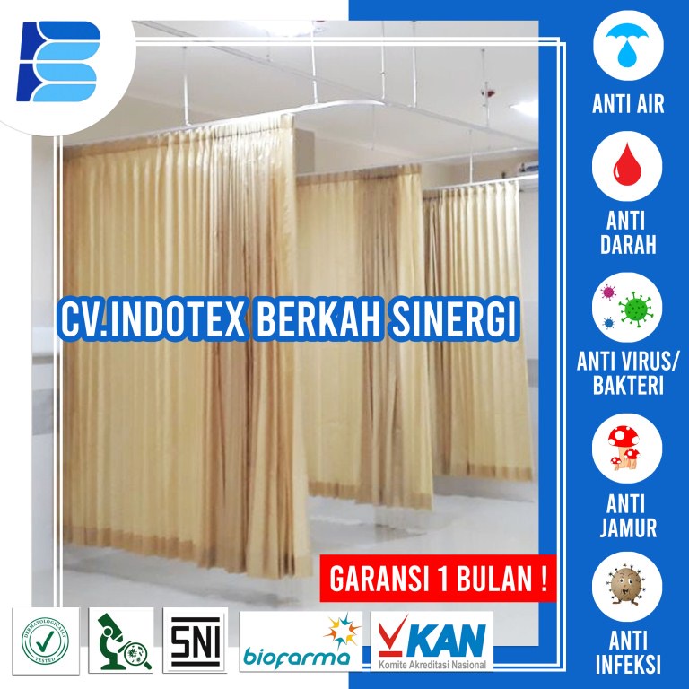 contoh tirai rumah sakit - gorden pembatas ruang tamu dan ruang keluarga - kain gorden anti bakteri 