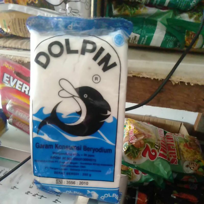 

garam merk dolpin isi 250 gram