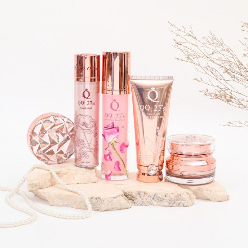 PAKET LENGKAP 5PC QQ' 27 S ( CREAM + TONER ROSE + FACIAL WASH + YEAST MASK + CUSHION ) QQ27S