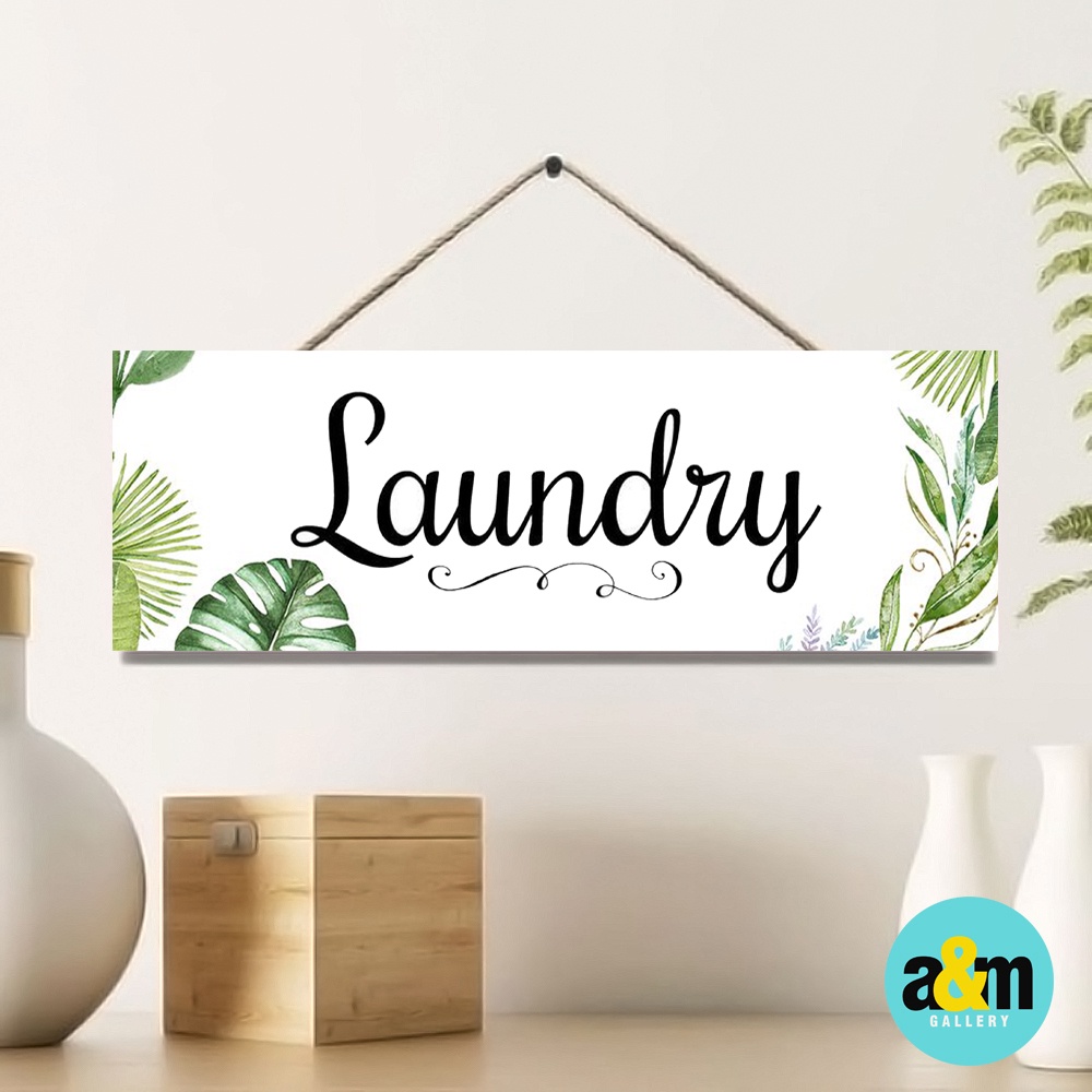 Hiasan Dinding Laundry Ukuran 10 x 30 cm I Walldecor Tulisan Laundry - A&amp;M