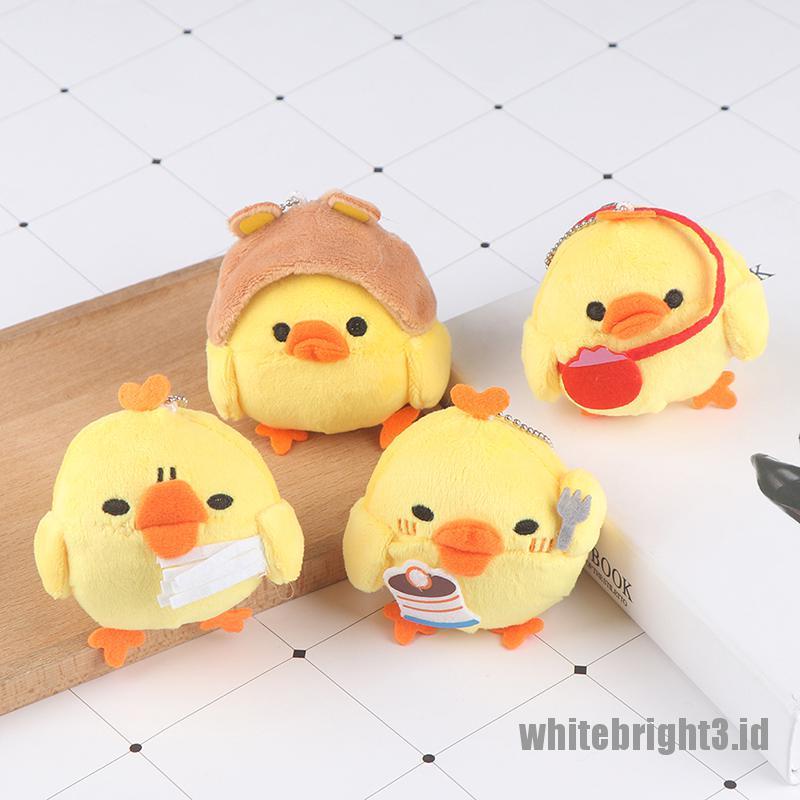 (white3) 1pc Mainan Boneka Stuffed Plush Ayam Untuk Gantungan Kunci / Buket Bunga Pernikahan