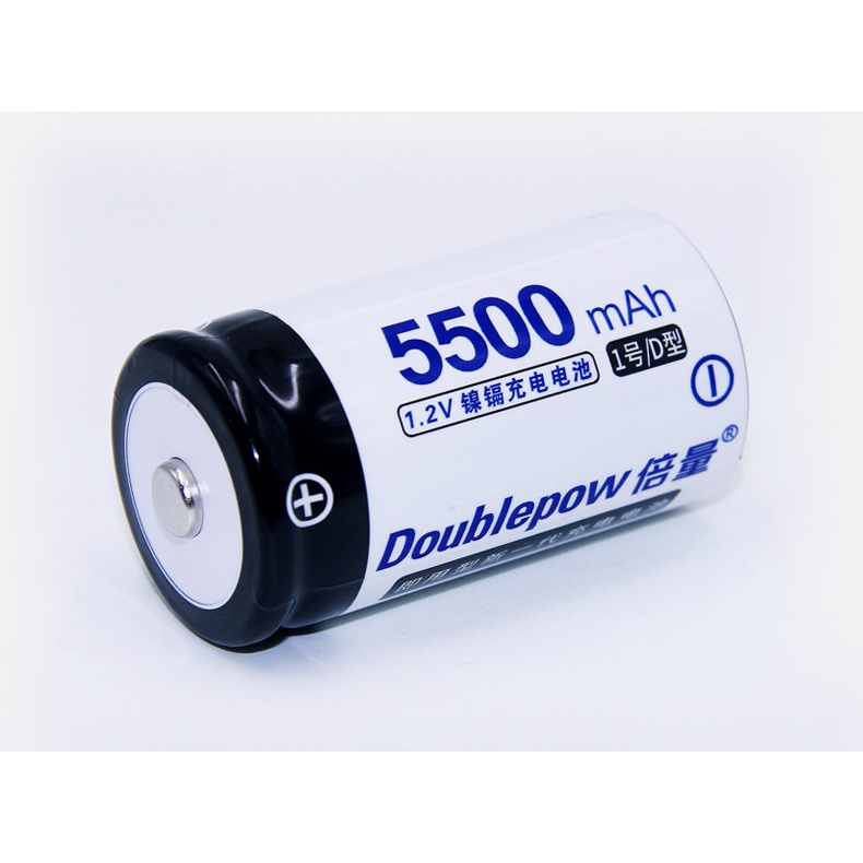 DOUBLEPOW Baterai Cas D Rechargeable 1.2V 5500mAh 2PCS - White