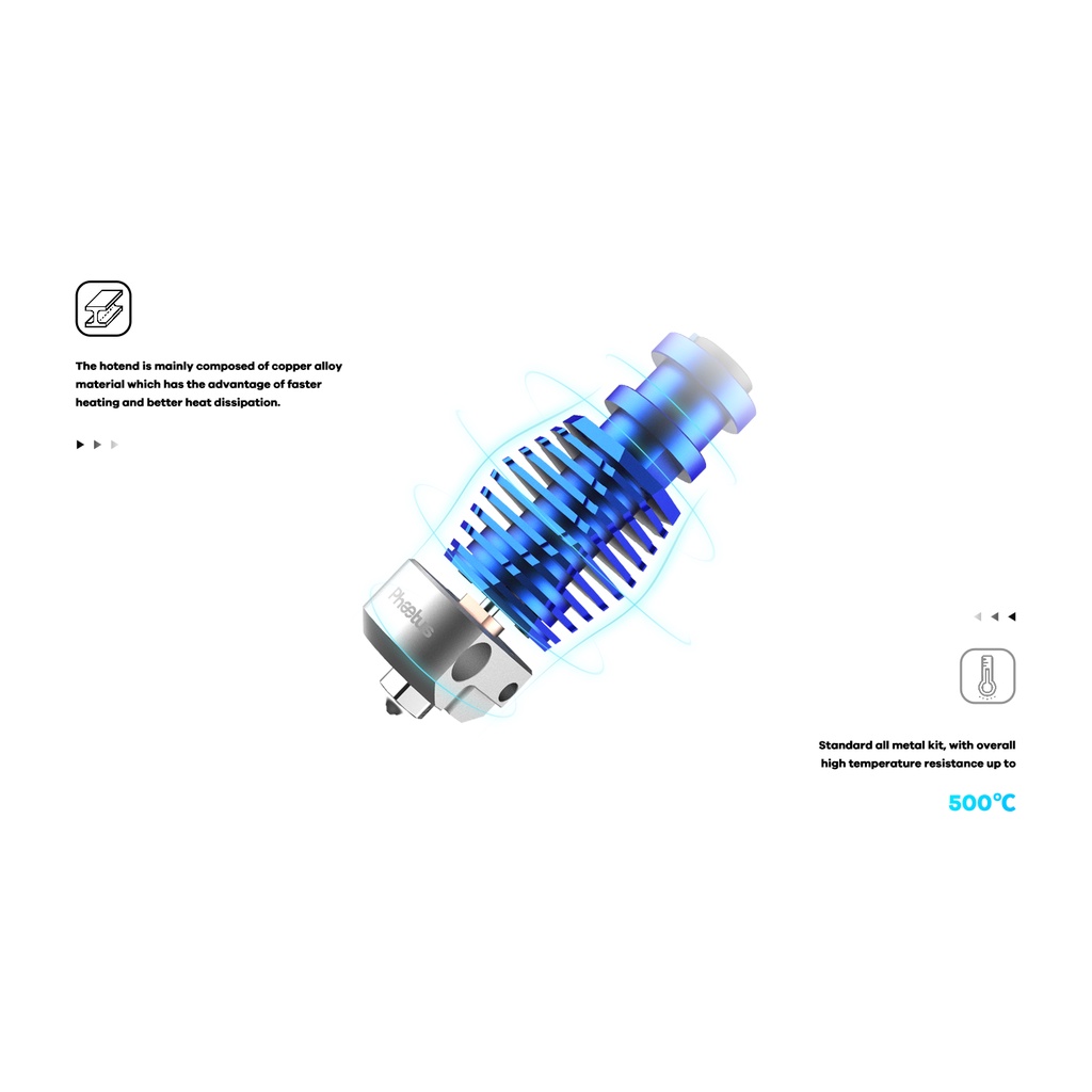 INDOCART 3D Printer HotEnd Phaetus DragonFly BMO all-metal 0.4MM blue