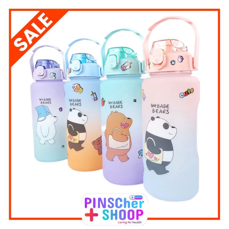 Botol Minum 2 Liter Webabe Bears Bottle Air Minum Warna Gradasi Free Stiker Free BPA