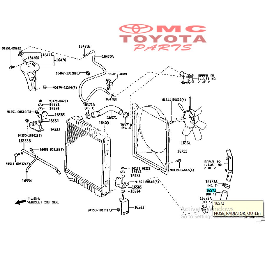 Selang Radiator Bawah Dynasaurus Dyna 130HT Dutro 16572-0W100