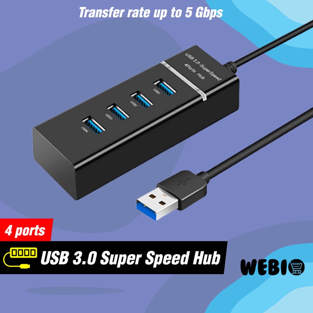 USB Hub 3.0 High Speed 4 Port Colokan USB3.0 Laptop PC Komputer