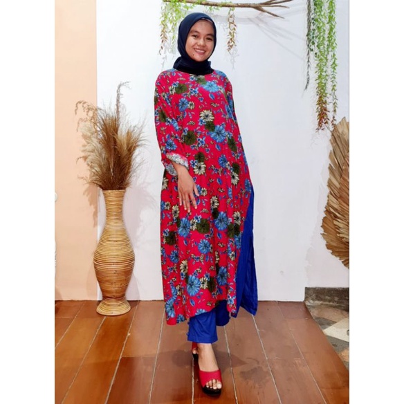 SETELAN MIDI TUNIK & CELANA ALKA Big Size